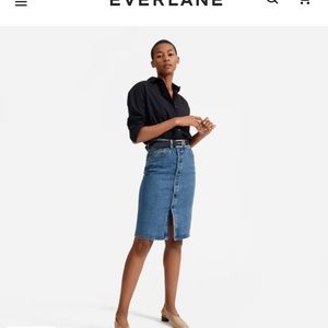 Everlane midi denim skirt